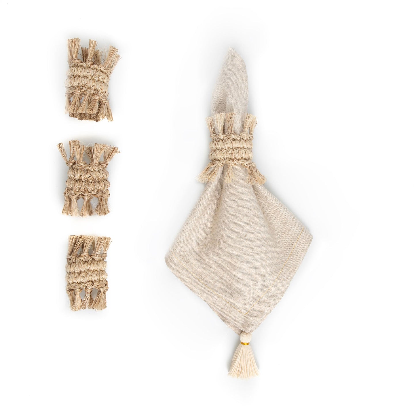 Fringes Napkin Ring - set of 4