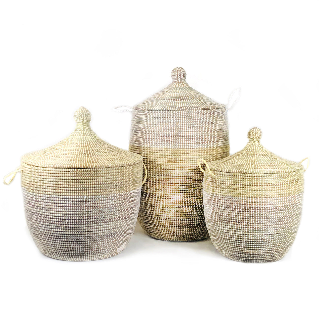 Low Storage Two-Tone Basket - Natural + White