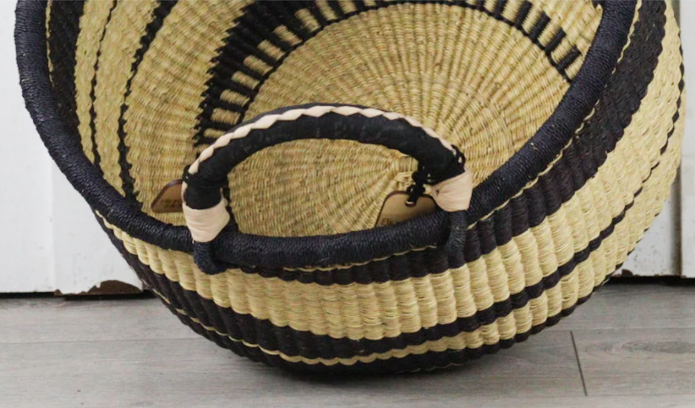 Bolga Baskets - Large Round Two Handle Natural Palette