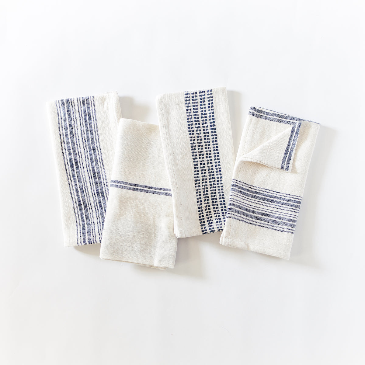 Aden Napkins, Natural / Navy - set of 4